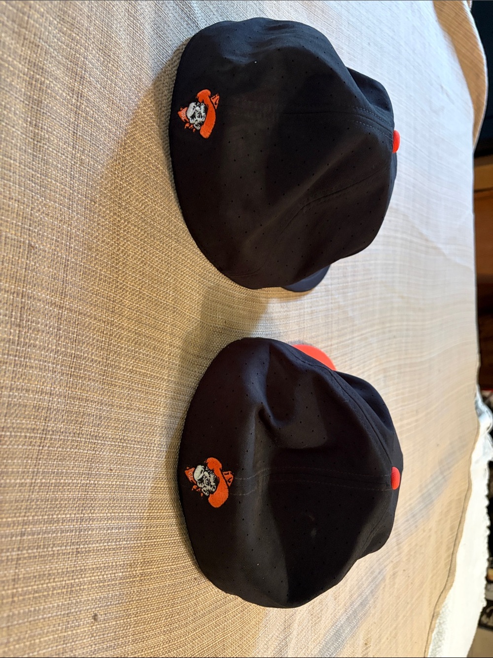 Nike Black and Orange Oklahoma State Caps - Pair. NWOT. 22 1/2 inches - Picture 2 of 6